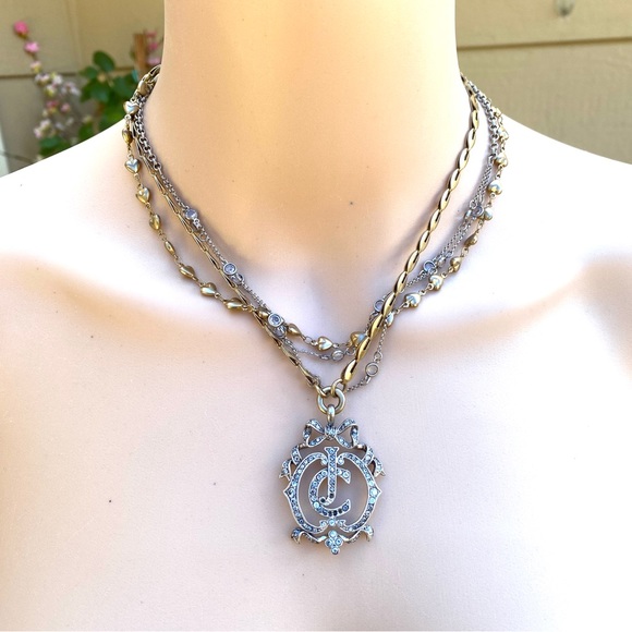 Vintage Juicy Couture 3 strings Chains necklace with Pendant - Picture 14 of 17